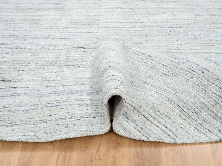 11'10" x 11'10" New Hand Loomed Ivory Wool Round Oriental Rug - MOA10264796