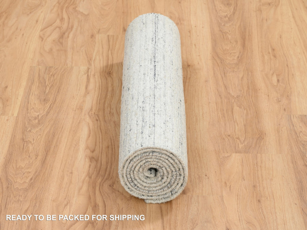 2'6" x 7'10" New Hand Loomed Beige Wool Runner Oriental Rug - MOA10264826