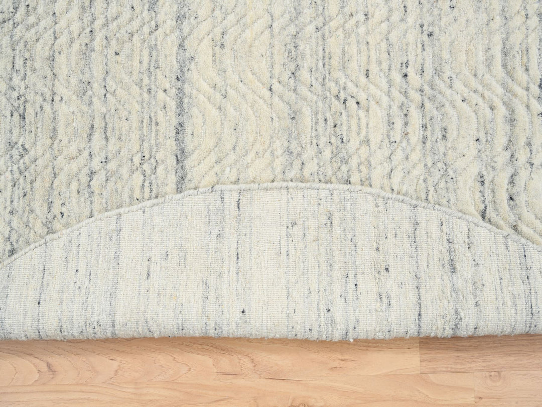 6'0" x 6'0" New Hand Loomed Beige Wool Round Oriental Rug - MOA10264838