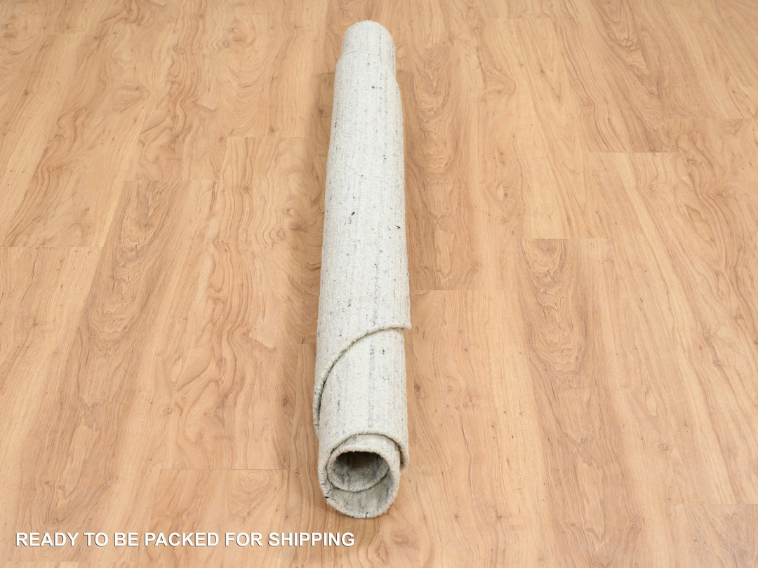 6'0" x 6'0" New Hand Loomed Beige Wool Round Oriental Rug - MOA10264838