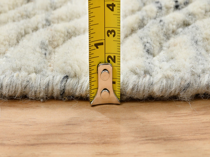 6'0" x 6'0" New Hand Loomed Beige Wool Round Oriental Rug - MOA10264838