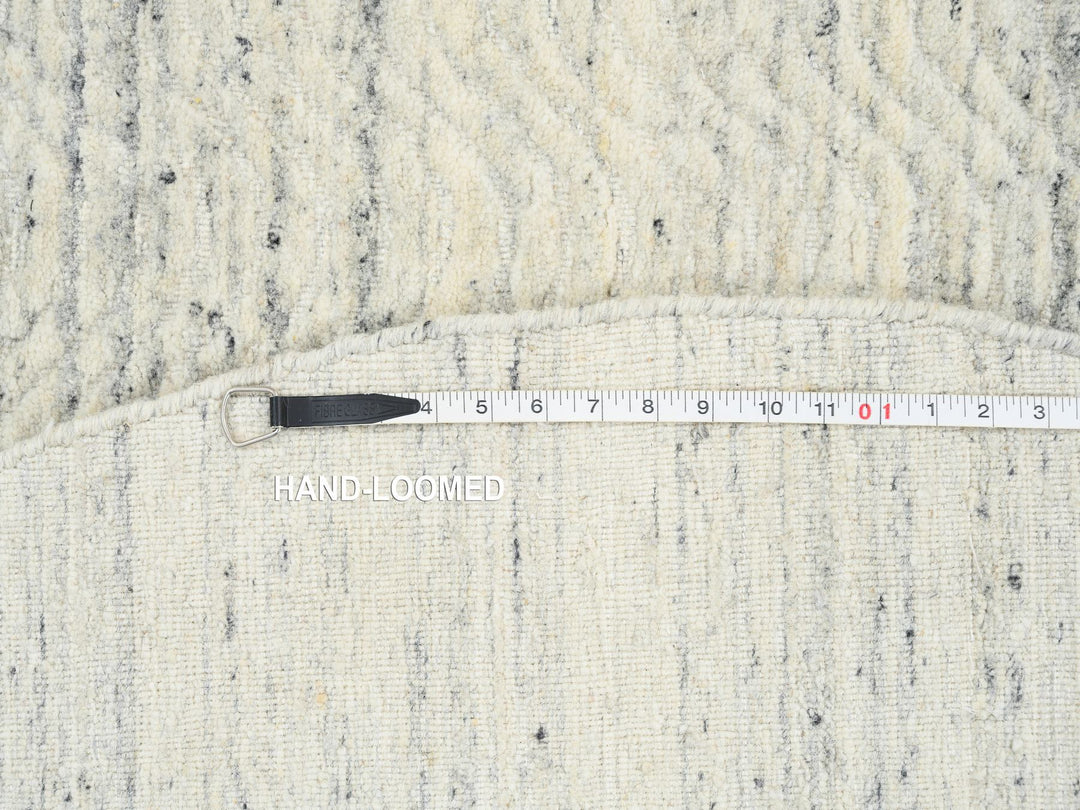 6'0" x 6'0" New Hand Loomed Beige Wool Round Oriental Rug - MOA10264838