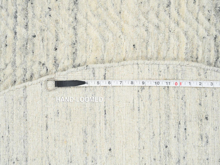 6'0" x 6'0" New Hand Loomed Beige Wool Round Oriental Rug - MOA10264838