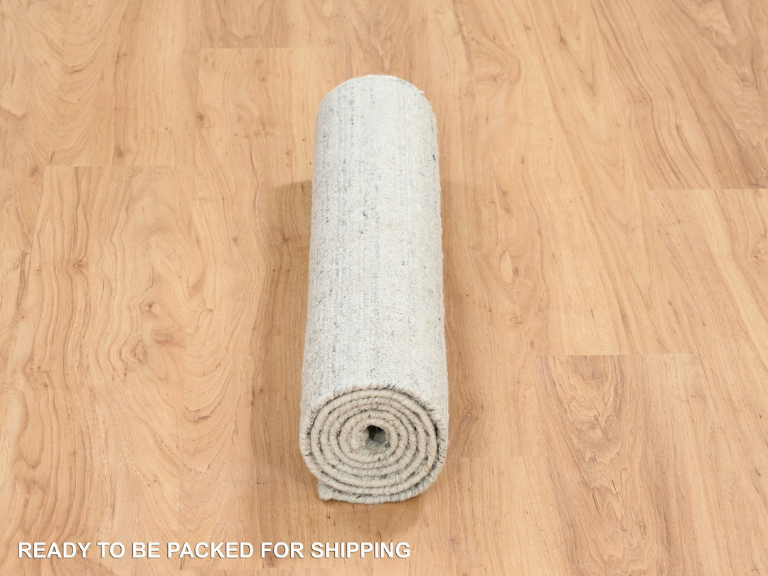 2'6" x 6'0" New Hand Loomed Beige Wool Runner Oriental Rug - MOA10264839