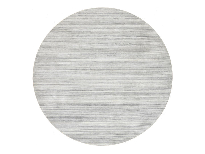 9'9" x 9'9" New Hand Loomed Grey Wool Round Oriental Rug - MOA10264980