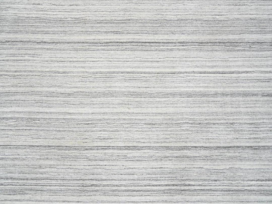 9'9" x 9'9" New Hand Loomed Grey Wool Round Oriental Rug - MOA10264980