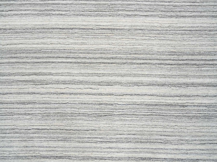 8'0" x 8'0" New Hand Loomed Grey Wool Round Oriental Rug - MOA10264982