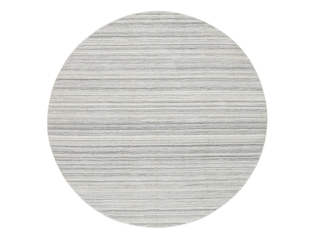 5'10" x 5'10" New Hand Loomed Grey Wool Round Oriental Rug - MOA10264984