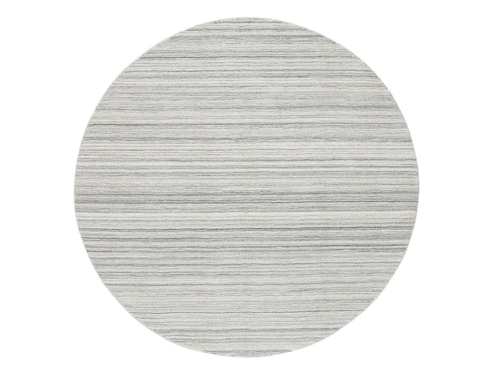 5'10" x 5'10" New Hand Loomed Grey Wool Round Oriental Rug - MOA10264984