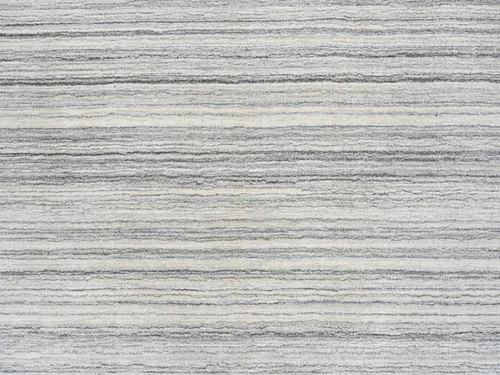 5'10" x 5'10" New Hand Loomed Grey Wool Round Oriental Rug - MOA10264984