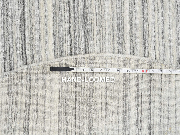 5'10" x 5'10" New Hand Loomed Grey Wool Round Oriental Rug - MOA10264984