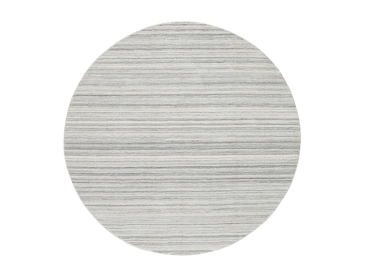 6'0" x 6'0" New Hand Loomed Grey Wool Round Oriental Rug - MOA10264985