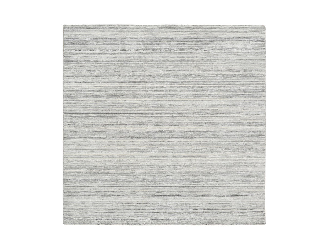 6'0" x 6'0" New Hand Loomed Grey Wool Square Oriental Rug - MOA10264986