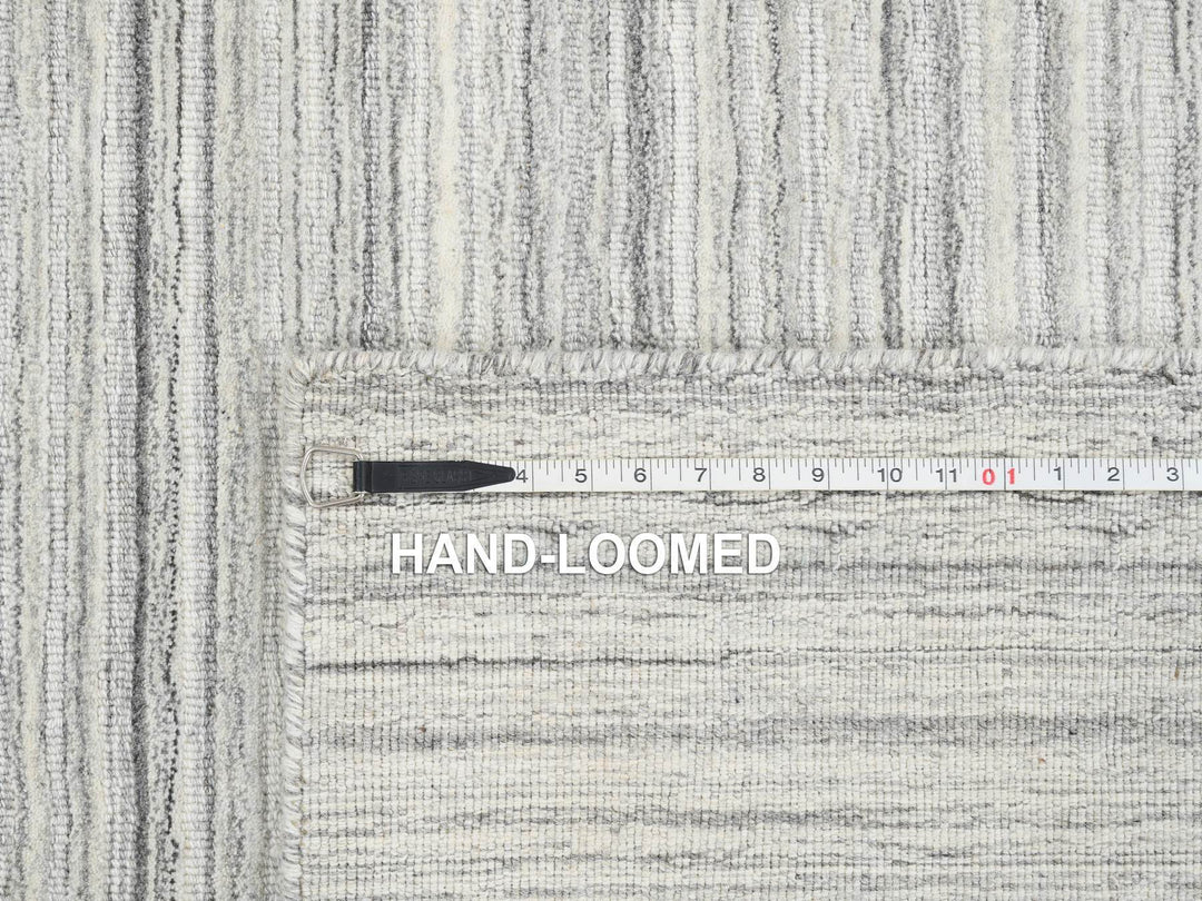 6'0" x 6'0" New Hand Loomed Grey Wool Square Oriental Rug - MOA10264986