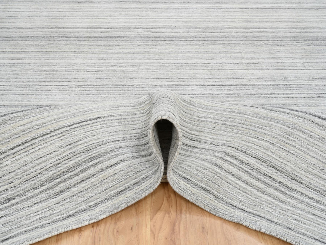 8'1" x 8'0" New Hand Loomed Grey Wool Square Oriental Rug - MOA10264990