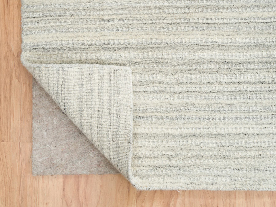 12'1" x 12'0" New Hand Loomed Ivory Wool Square Oriental Rug - MOA10264994