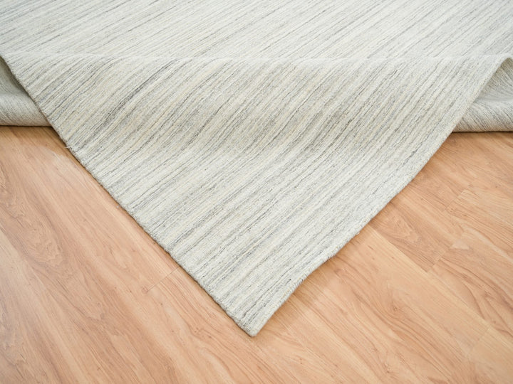 12'1" x 12'0" New Hand Loomed Ivory Wool Square Oriental Rug - MOA10264994