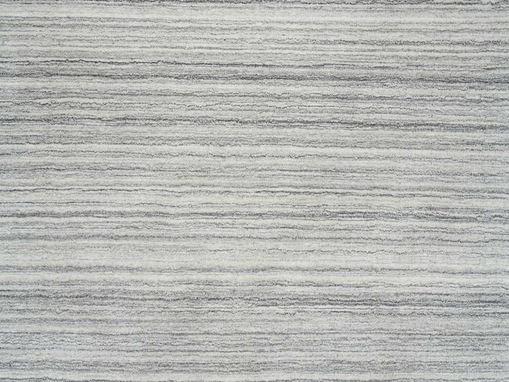 12'0" x 12'0" New Hand Loomed Grey Wool Round Oriental Rug - MOA10264995