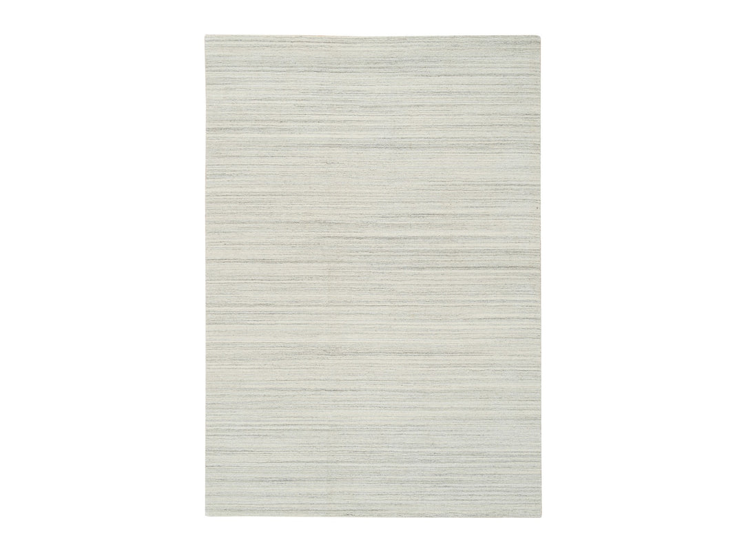 6'1" x 9'0" New Hand Loomed Ivory Wool Rectangle Oriental Rug - MOA10265008