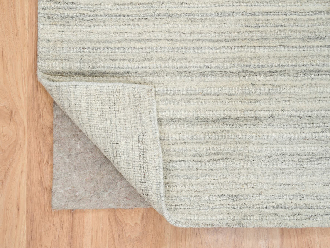 6'1" x 9'0" New Hand Loomed Ivory Wool Rectangle Oriental Rug - MOA10265008