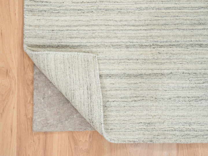 6'1" x 9'0" New Hand Loomed Ivory Wool Rectangle Oriental Rug - MOA10265008