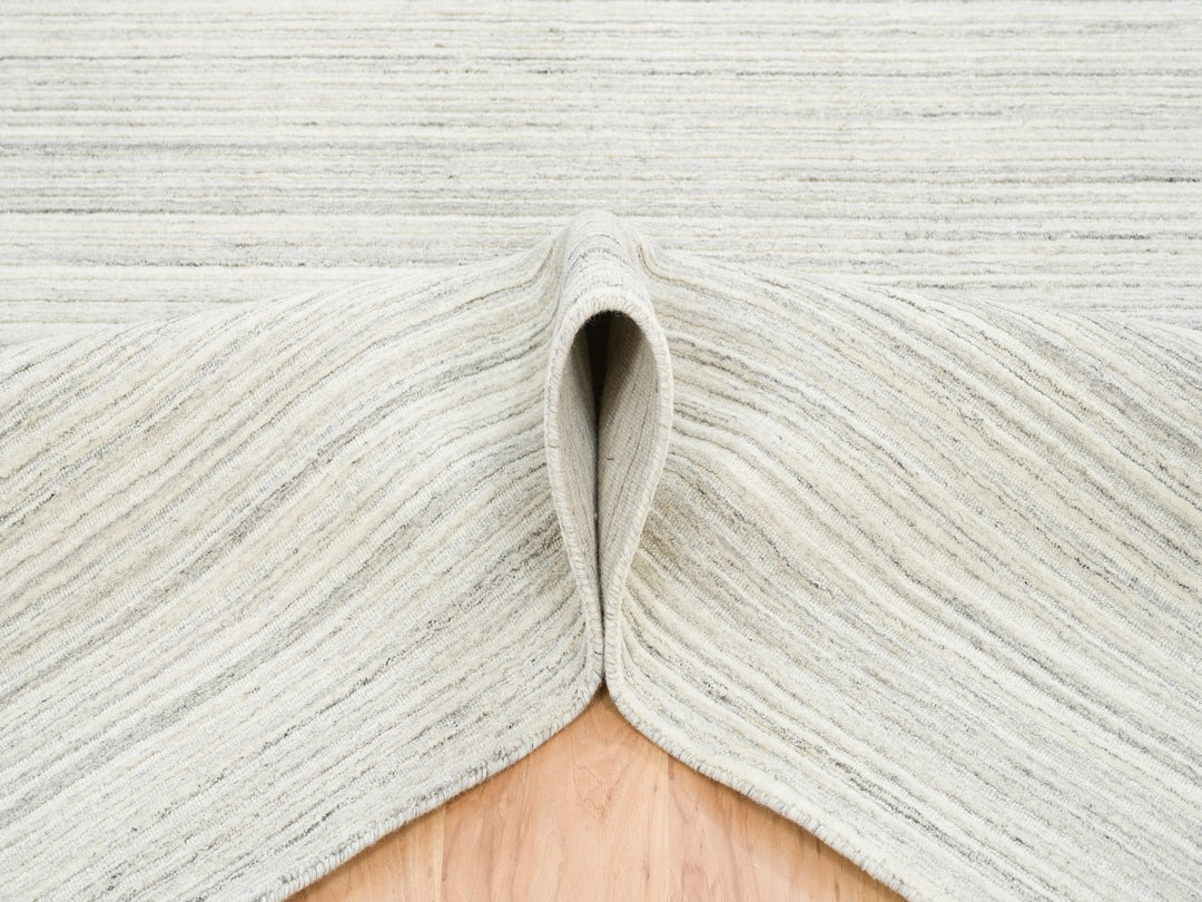 6'1" x 9'0" New Hand Loomed Ivory Wool Rectangle Oriental Rug - MOA10265008