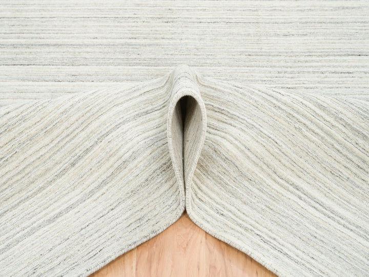 6'1" x 9'0" New Hand Loomed Ivory Wool Rectangle Oriental Rug - MOA10265008