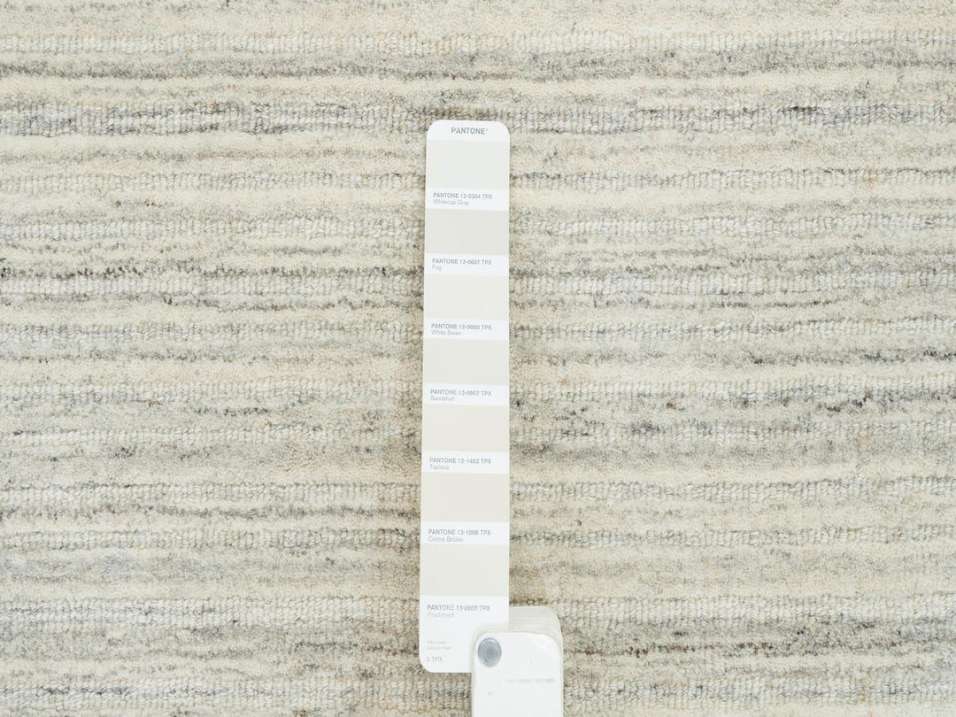 6'1" x 9'0" New Hand Loomed Ivory Wool Rectangle Oriental Rug - MOA10265008