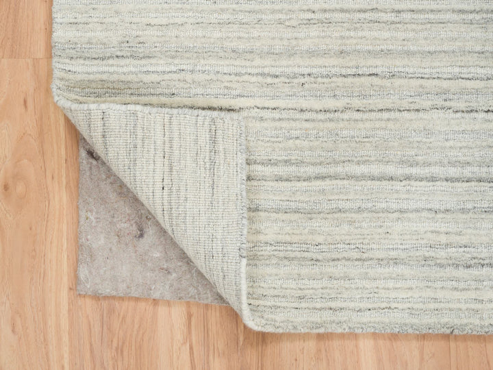 6'2" x 6'0" New Hand Loomed Ivory Wool Square Oriental Rug - MOA10265010