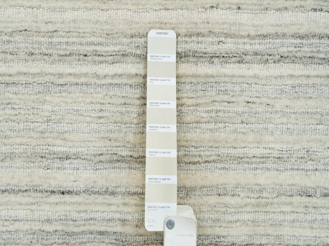 6'2" x 6'0" New Hand Loomed Ivory Wool Square Oriental Rug - MOA10265010