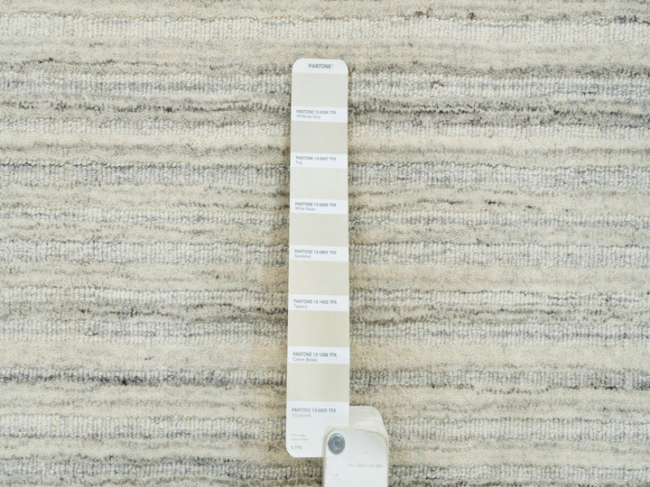 6'2" x 6'0" New Hand Loomed Ivory Wool Square Oriental Rug - MOA10265010