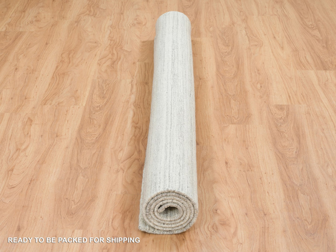 6'2" x 6'0" New Hand Loomed Ivory Wool Square Oriental Rug - MOA10265010