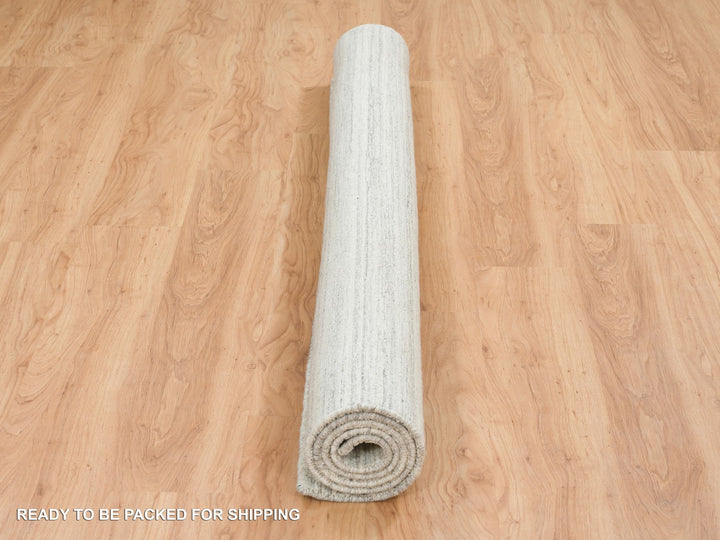 6'2" x 6'0" New Hand Loomed Ivory Wool Square Oriental Rug - MOA10265010