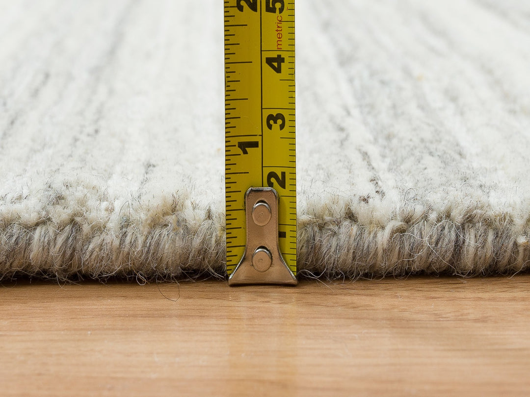 6'2" x 6'0" New Hand Loomed Ivory Wool Square Oriental Rug - MOA10265010