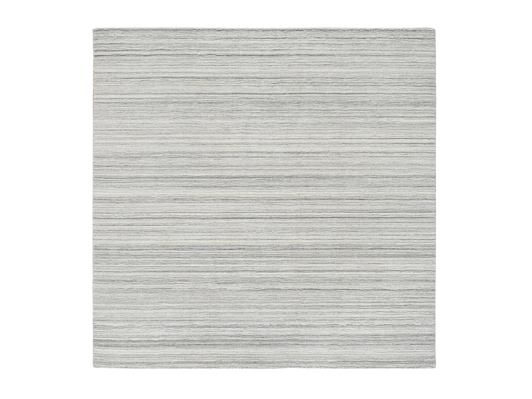 6'1" x 6'1" New Hand Loomed Grey Wool Square Oriental Rug - MOA10265012