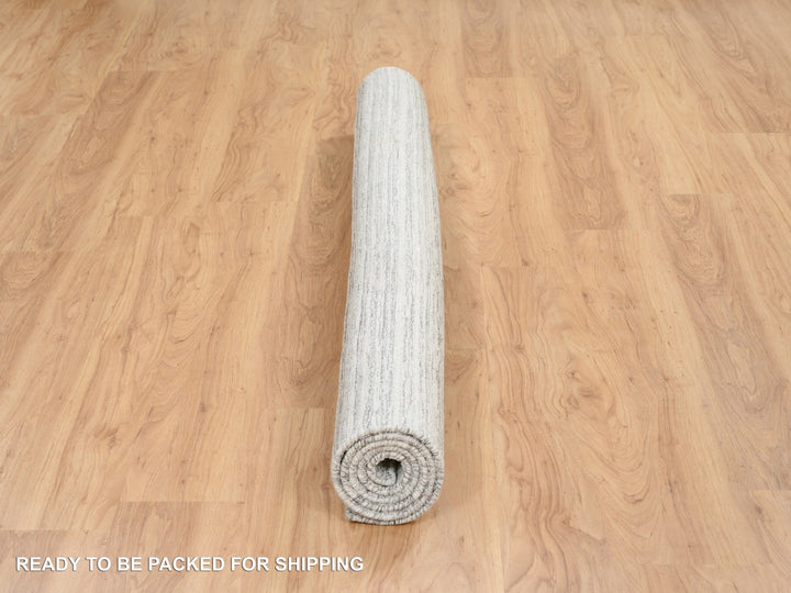 6'1" x 6'1" New Hand Loomed Grey Wool Square Oriental Rug - MOA10265012