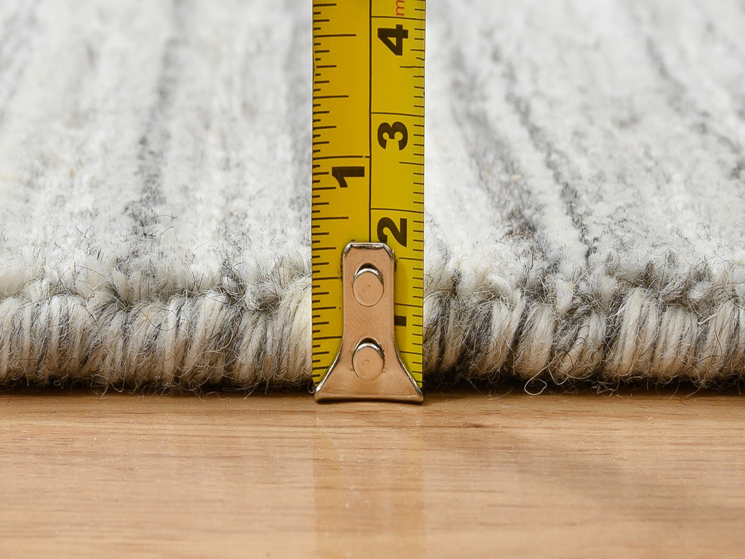 6'1" x 6'1" New Hand Loomed Grey Wool Square Oriental Rug - MOA10265012