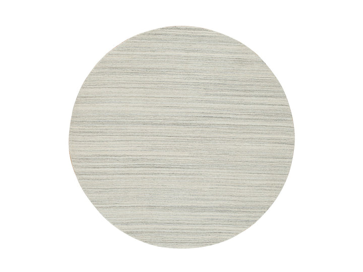 6'1" x 6'1" New Hand Loomed Ivory Wool Round Oriental Rug - MOA10265013