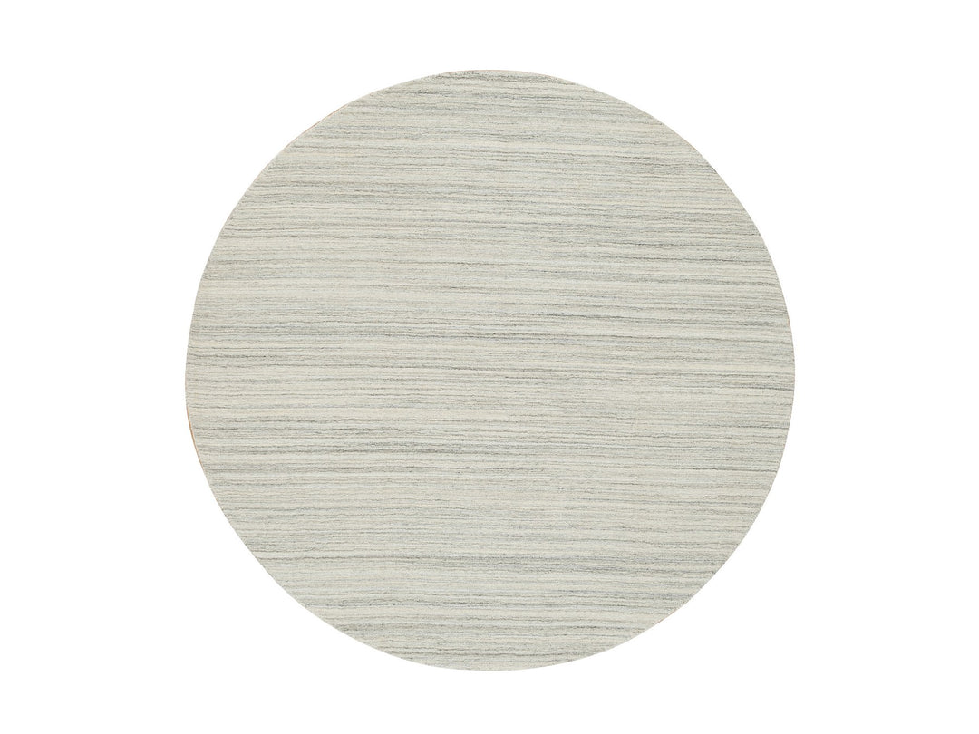 6'1" x 6'1" New Hand Loomed Ivory Wool Round Oriental Rug - MOA10265013