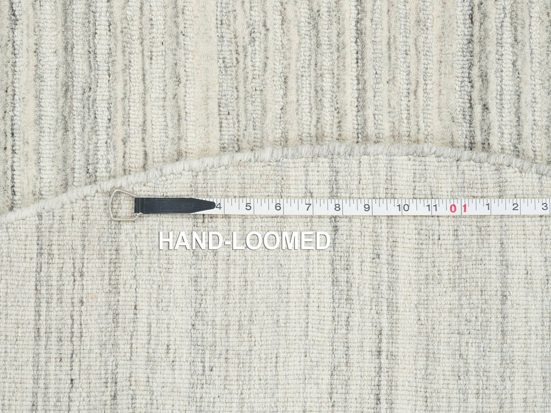 6'1" x 6'1" New Hand Loomed Ivory Wool Round Oriental Rug - MOA10265013