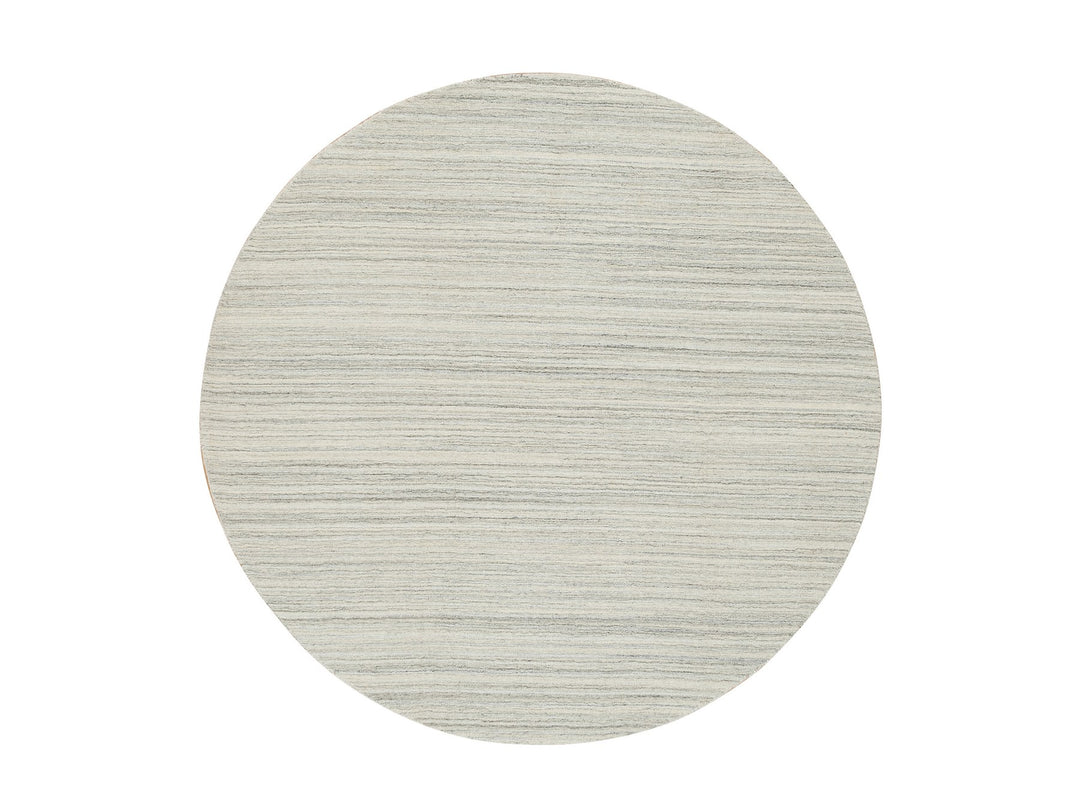 6'1" x 6'1" New Hand Loomed Ivory Wool Round Oriental Rug - MOA10265014