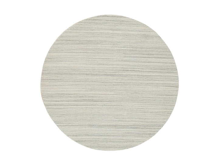 6'1" x 6'1" New Hand Loomed Ivory Wool Round Oriental Rug - MOA10265014