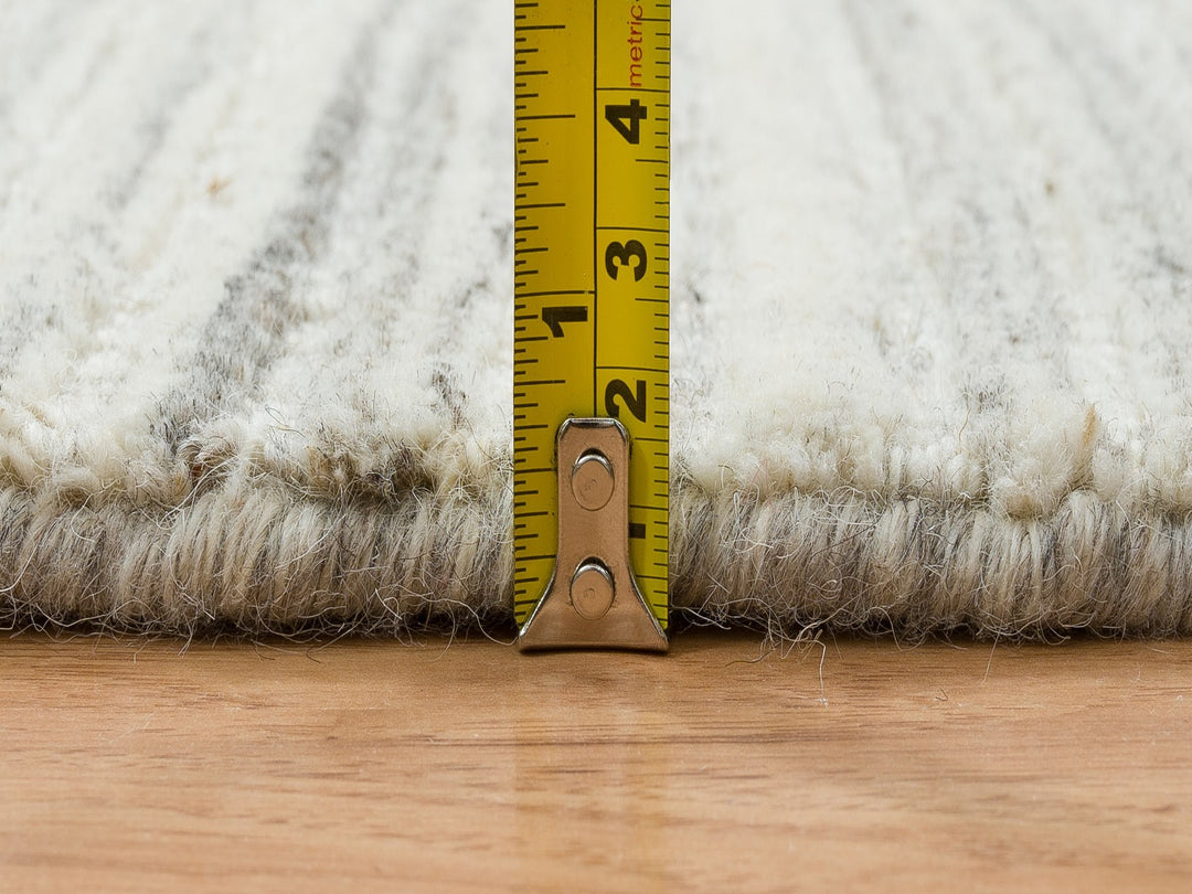 6'1" x 6'1" New Hand Loomed Ivory Wool Round Oriental Rug - MOA10265014