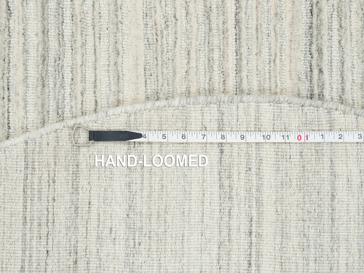 6'1" x 6'1" New Hand Loomed Ivory Wool Round Oriental Rug - MOA10265014