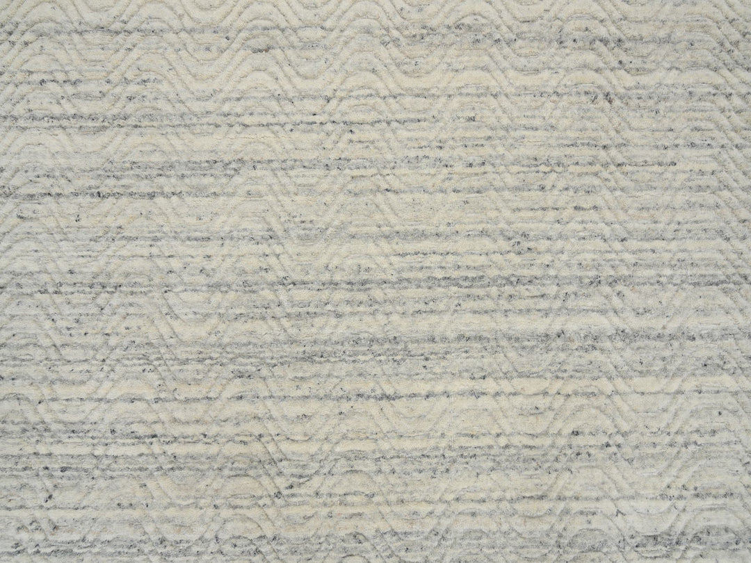 5'10" x 5'10" New Hand Loomed Beige Wool Round Oriental Rug - MOA10265024