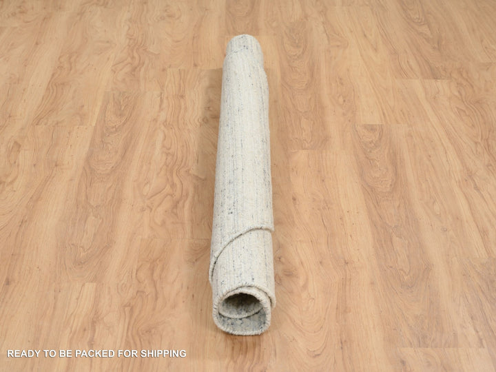 5'10" x 5'10" New Hand Loomed Beige Wool Round Oriental Rug - MOA10265024