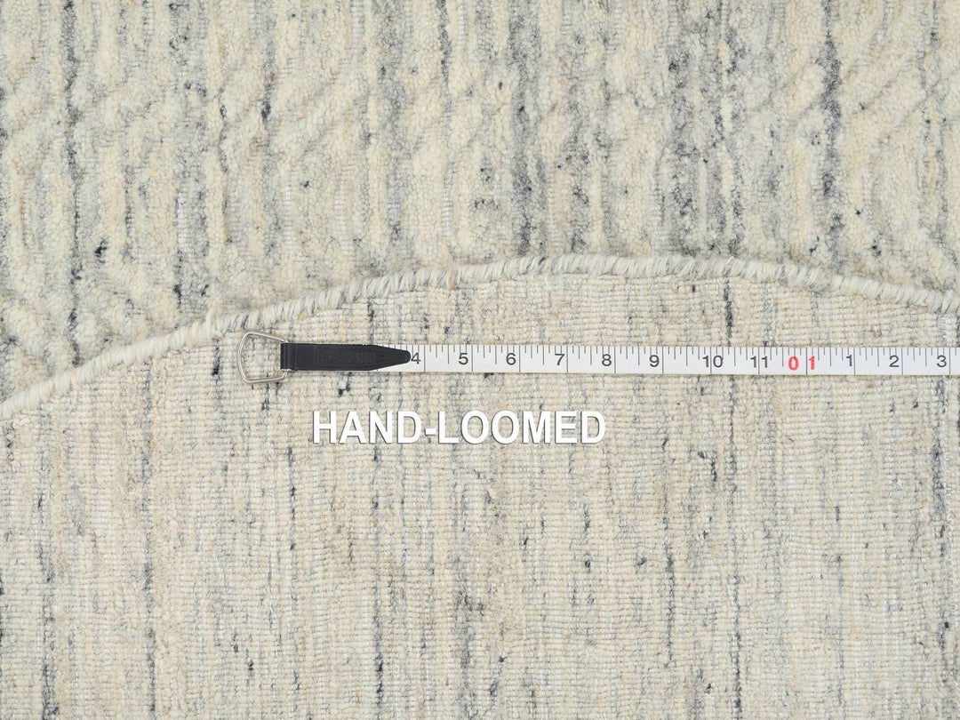 5'10" x 5'10" New Hand Loomed Beige Wool Round Oriental Rug - MOA10265024