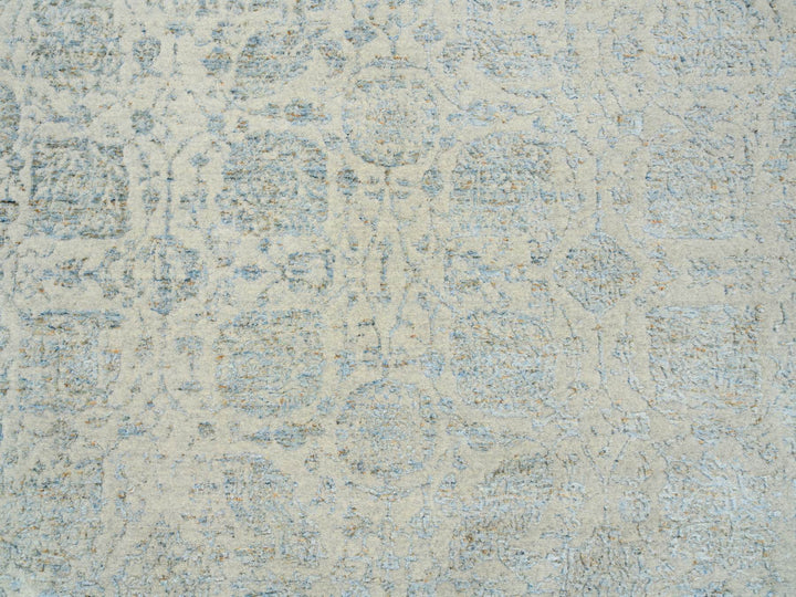 8'1" x 10'0" New Hand Loomed Grey Wool & Silk Rectangle Oriental Rug - MOA10265034