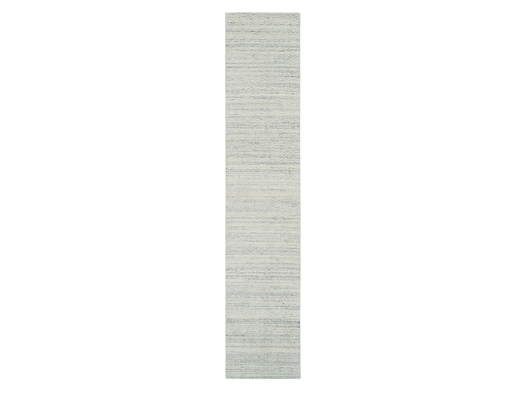 2'5" x 12'0" New Hand Loomed Beige Wool Runner Oriental Rug - MOA10265041