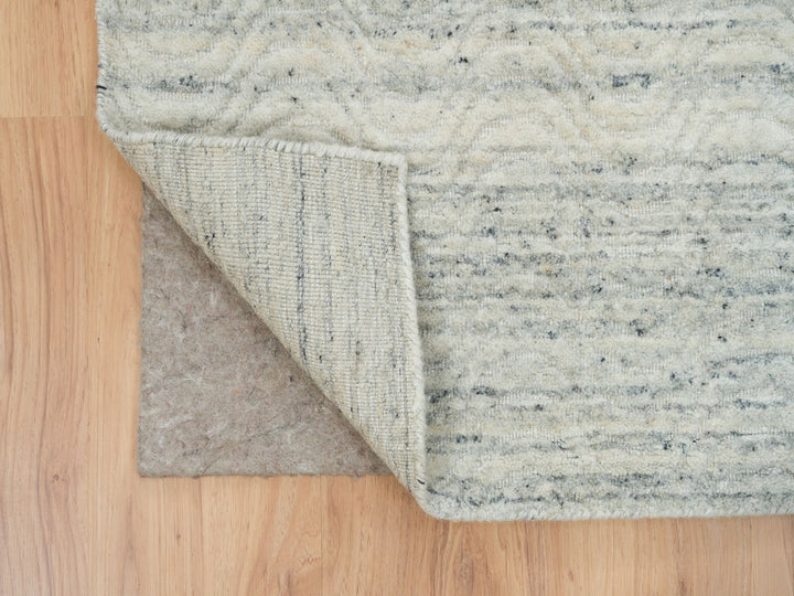 2'5" x 12'0" New Hand Loomed Beige Wool Runner Oriental Rug - MOA10265041